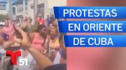 Protestas en el Oriente de Cuba al grito de “¡Patria y Vida! ¡Corriente y Comida!”