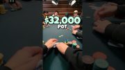 $32,000 POT with POCKET QUEENS 💰 #poker #shorts